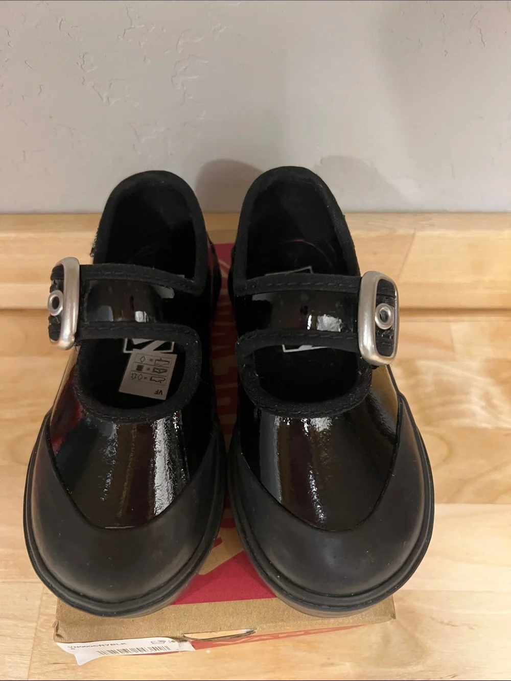 Vans Kids Black Patent Mary Jane with Silver Buckle